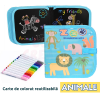 Carte de desenat REFOLOSIBILĂ + 12 carioci- ANIMALE