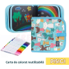 Carte de desenat REFOLOSIBILĂ + 12 carioci- PISICI