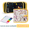 Carte de desenat REFOLOSIBILĂ + 12 carioci- UNICORN